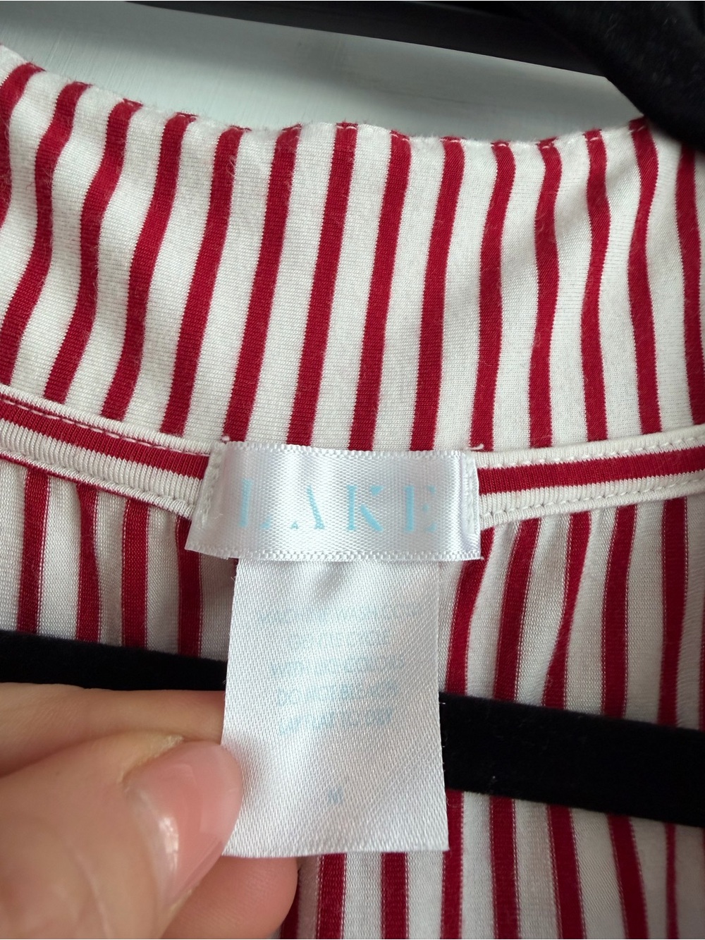 LAKE DreamModal Kimono Pajama Set Red White Stripes Size Medium - Picture 6 of 16